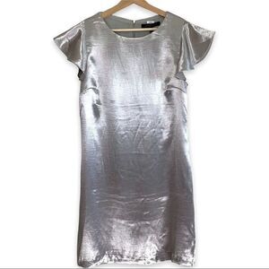 Forest Lily NWT Silver Metallic Sheath Dress